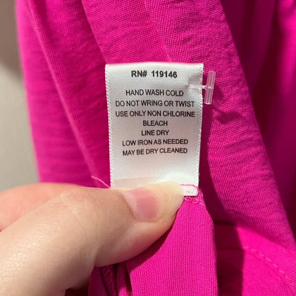 Jodifl Vibrant Pink Ruffle Collared Babydoll Peasant Blouse Womens Size Medium - Picture 9 of 12